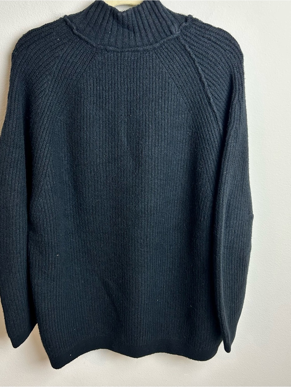 NWT Free People Sunbeam Sweater Chunky Ribbed Mock Neck Black | Size M - Picture 9 of 9